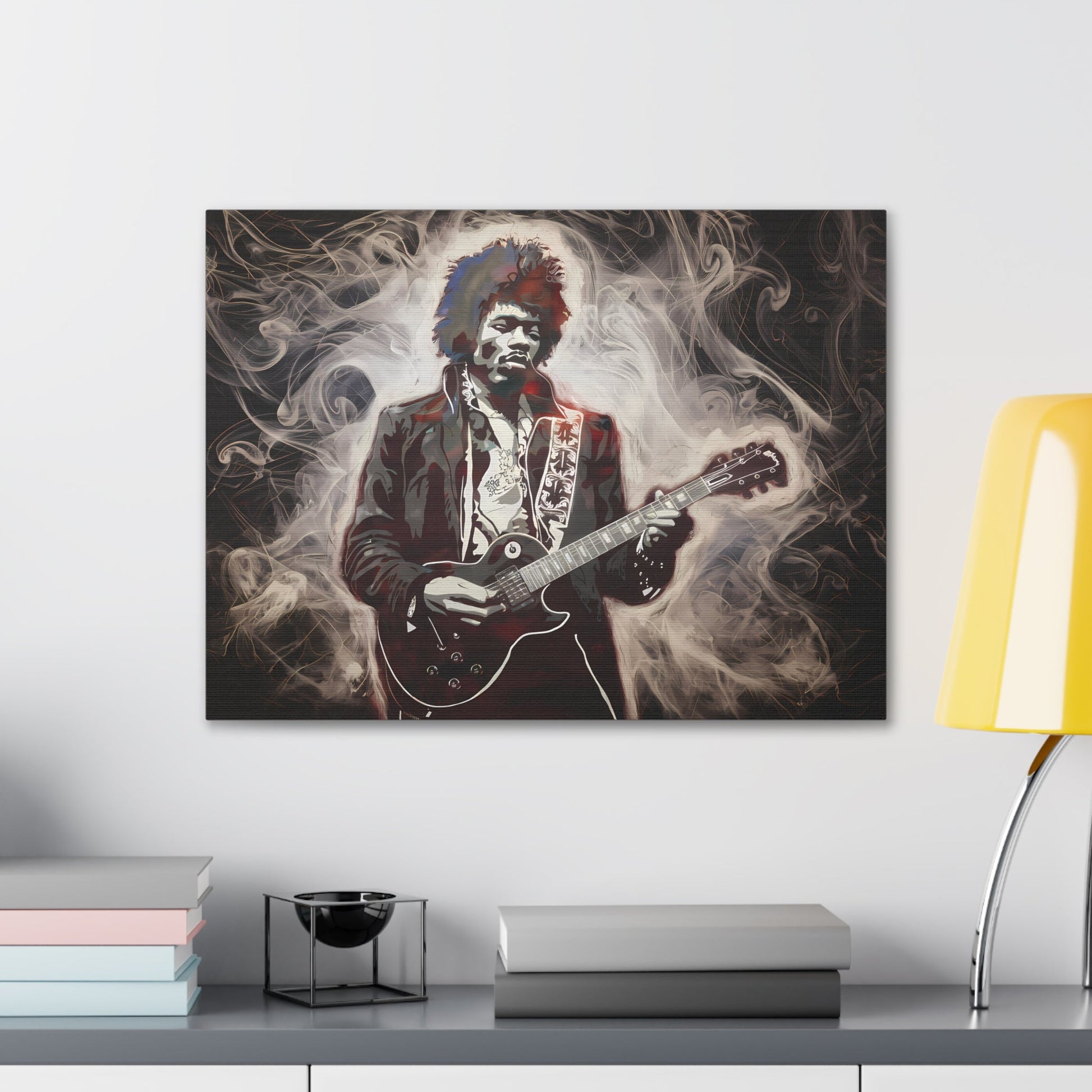 Star Power"Star Power" Ethereal Soot Portrait: Jimi Hendrix's Fiery Performance Canvas"Star Power" Ethereal Soot Portrait: Jimi Hendrix's Fiery Performance
Experience the raw intensity of Jimi Hendrix like never before with this mesmerizing Fumage art