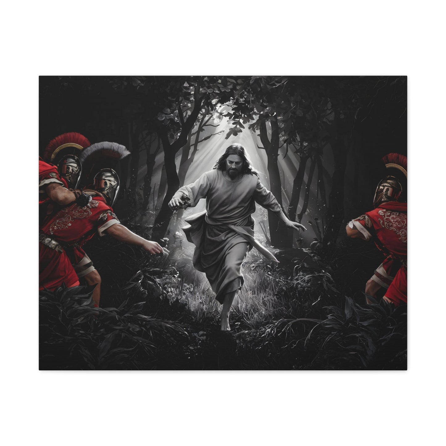 Divine Escape IIDivine Escape II: Jesus Christ's Cinematic Flight from Roman PersecutiCanvasDivine Escape II: Jesus Christ's Cinematic Flight from Roman Persecution - Limited Edition Christian Art Print |  Wall Art Decor
Description:
Experience the raw powe