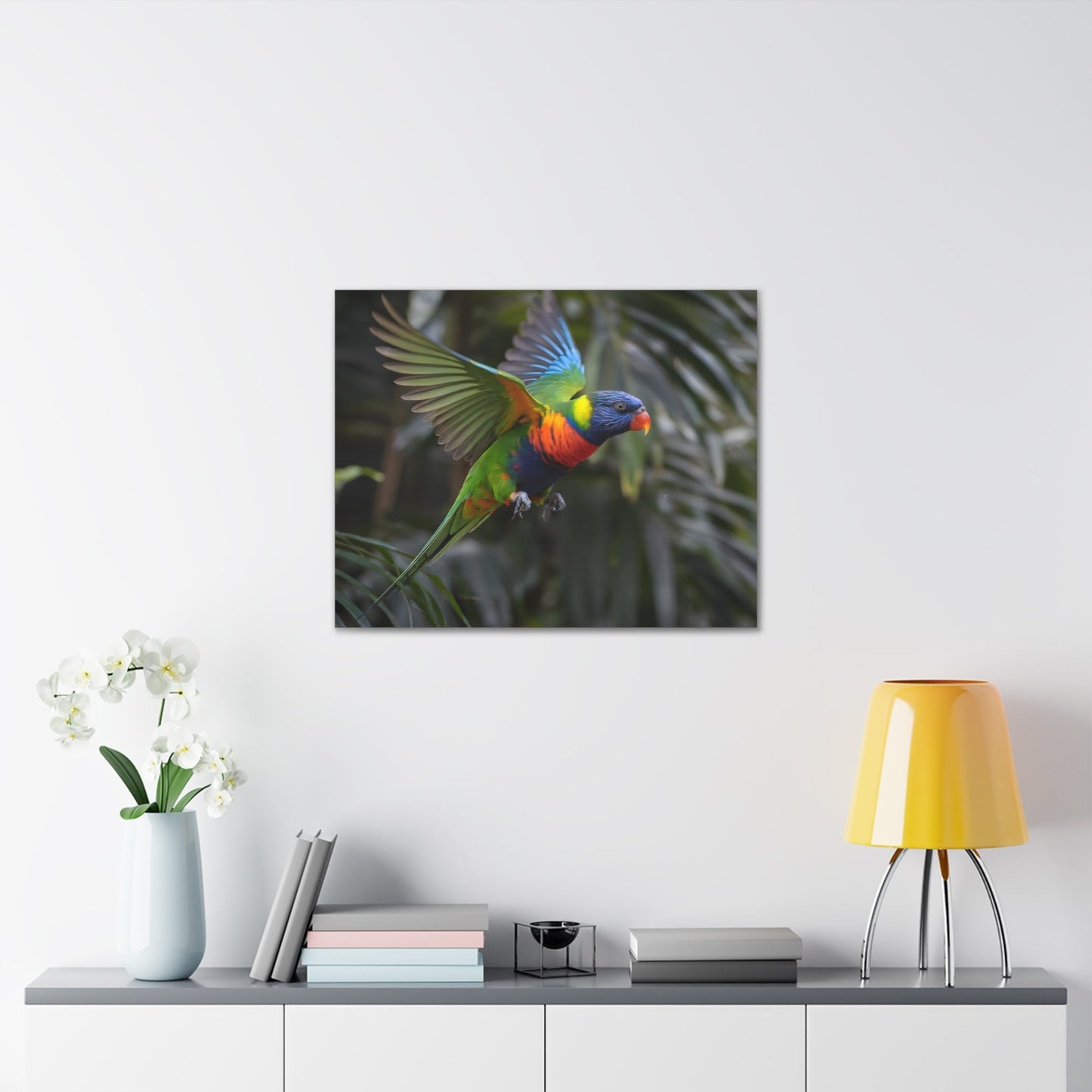 Vibrant Bird ArtRainbow Lorikeet in Flight | Cinematic Wildlife Photography | Vibrant CanvasRainbow Lorikeet in Flight – Cinematic Wildlife Photography
A breathtaking medium shot of a vibrant rainbow lorikeet in mid-flight, showcasing its dazzling plumage o