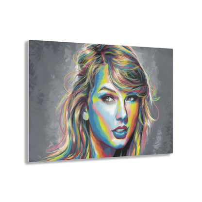 Taylor Swift Acrylic Print | Vibrant Rainbow Glow | Modern Pop Art Decor | Taylor Swift Memorabilia