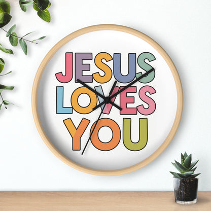 "JESUS LOVES YOU""JESUS LOVES YOU" Inspirational Christian Wall Clock- Christian InspirHome DecorJESUS LOVES YOU" Inspirational Christian Wall Clock
Product Description:Embrace the message of God's love with every tick of our stunning "JESUS LOVES YOU" wall cloc