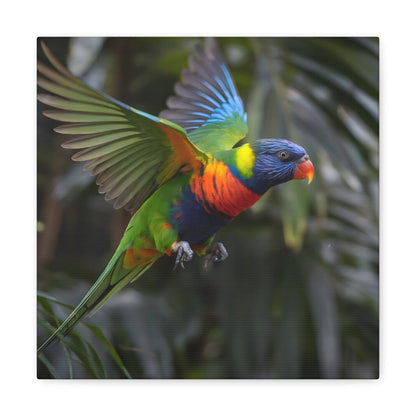 Vibrant Bird ArtRainbow Lorikeet in Flight | Cinematic Wildlife Photography | Vibrant CanvasRainbow Lorikeet in Flight – Cinematic Wildlife Photography
A breathtaking medium shot of a vibrant rainbow lorikeet in mid-flight, showcasing its dazzling plumage o