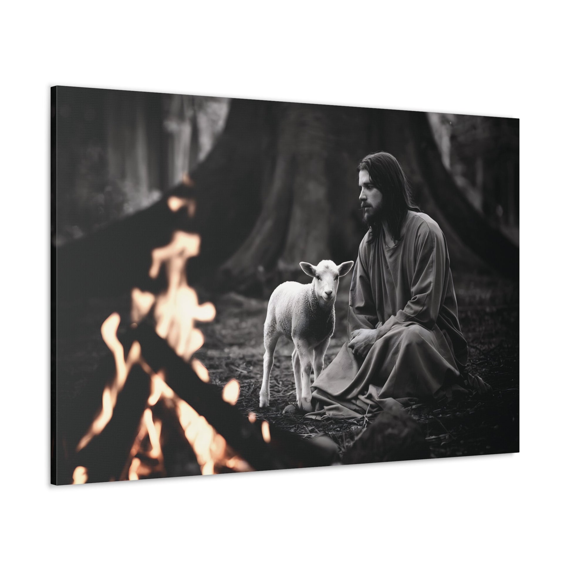 Divine Refuge IIDivine Refuge II: Jesus Christ and the Lamb - Illuminating Faith in DaCanvasDivine Refuge II: Jesus Christ and the Lamb - Illuminating Faith in Darkness | Limited Edition Christian Wall Art |  Modern Wall Art Decor
Description:
Experience th