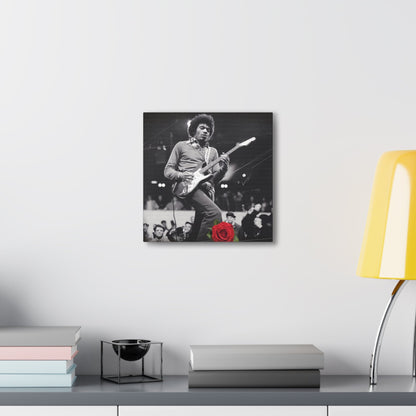 Jimi Hendrix Vintage PerformanceTimeless Passion: Jimi Hendrix Vintage Performance | Canvas Gallery WrCanvasJimi Hendrix Vintage Performance | Canvas Gallery Wrap | Iconic Rock Wall Art
Jimi Hendrix Vintage Photo Art - Black and White with Red Rose Accent
 Experience the r