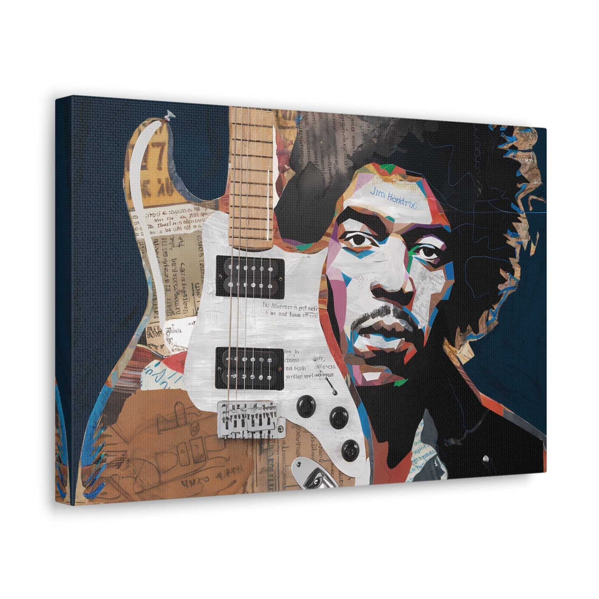 Sonic LegacySonic Legacy: Jimi Hendrix Guitar Collage Art Print | Iconic Rock MemoCanvasJimi Hendrix Abstract Guitar Collage - Unique Rock Art Print
Experience the soul of rock with this abstract Jimi Hendrix guitar collage art print. Bring the spirit o