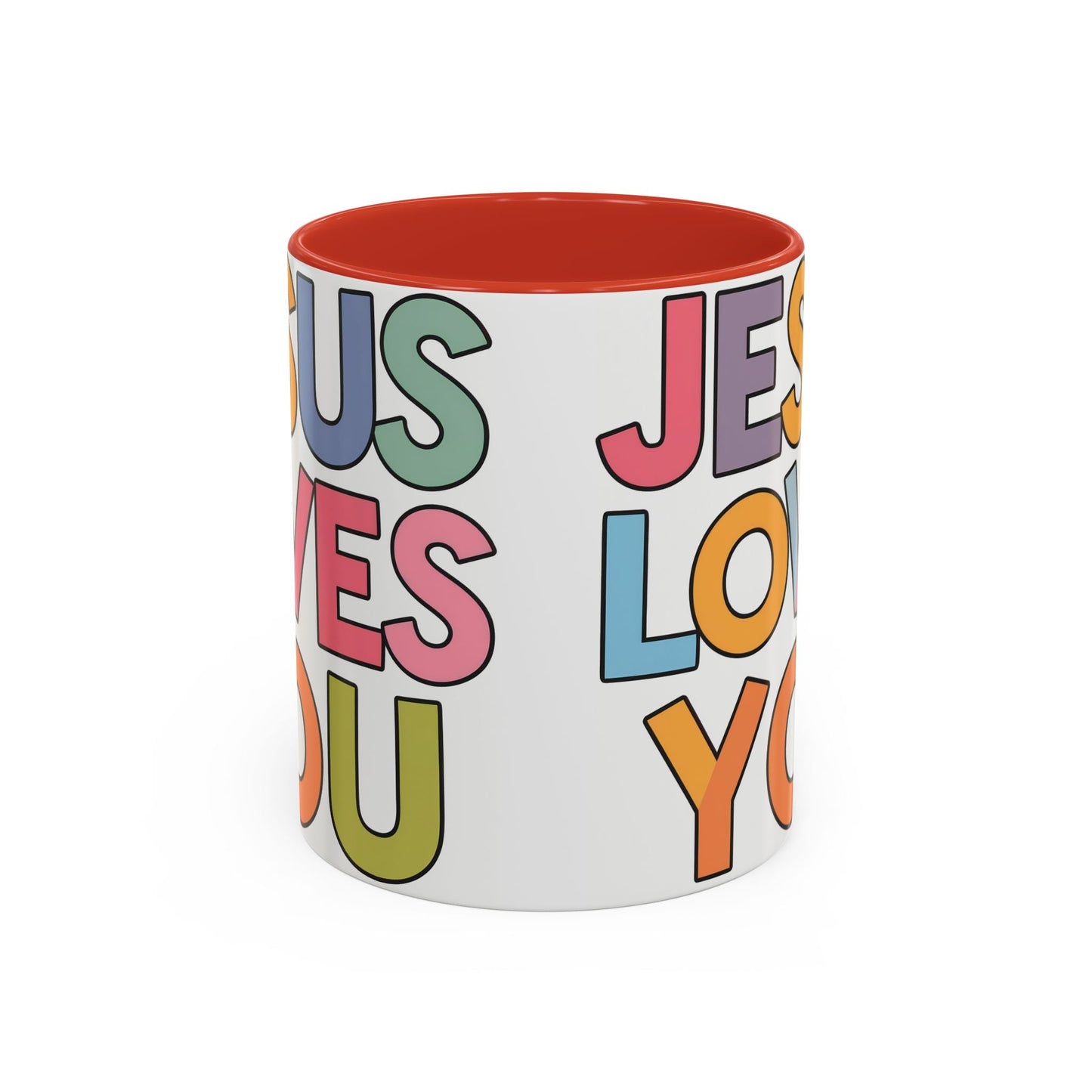 Jesus Loves YouJesus Loves You" Inspirational Christian Coffee Mug - Accent Coffee MuMugJesus Loves You" Inspirational Christian Coffee Mug - Accent Coffee Mug (11, 15oz) 
Celebrate your faith with our vibrant and uplifting "Jesus Loves You" accent coff