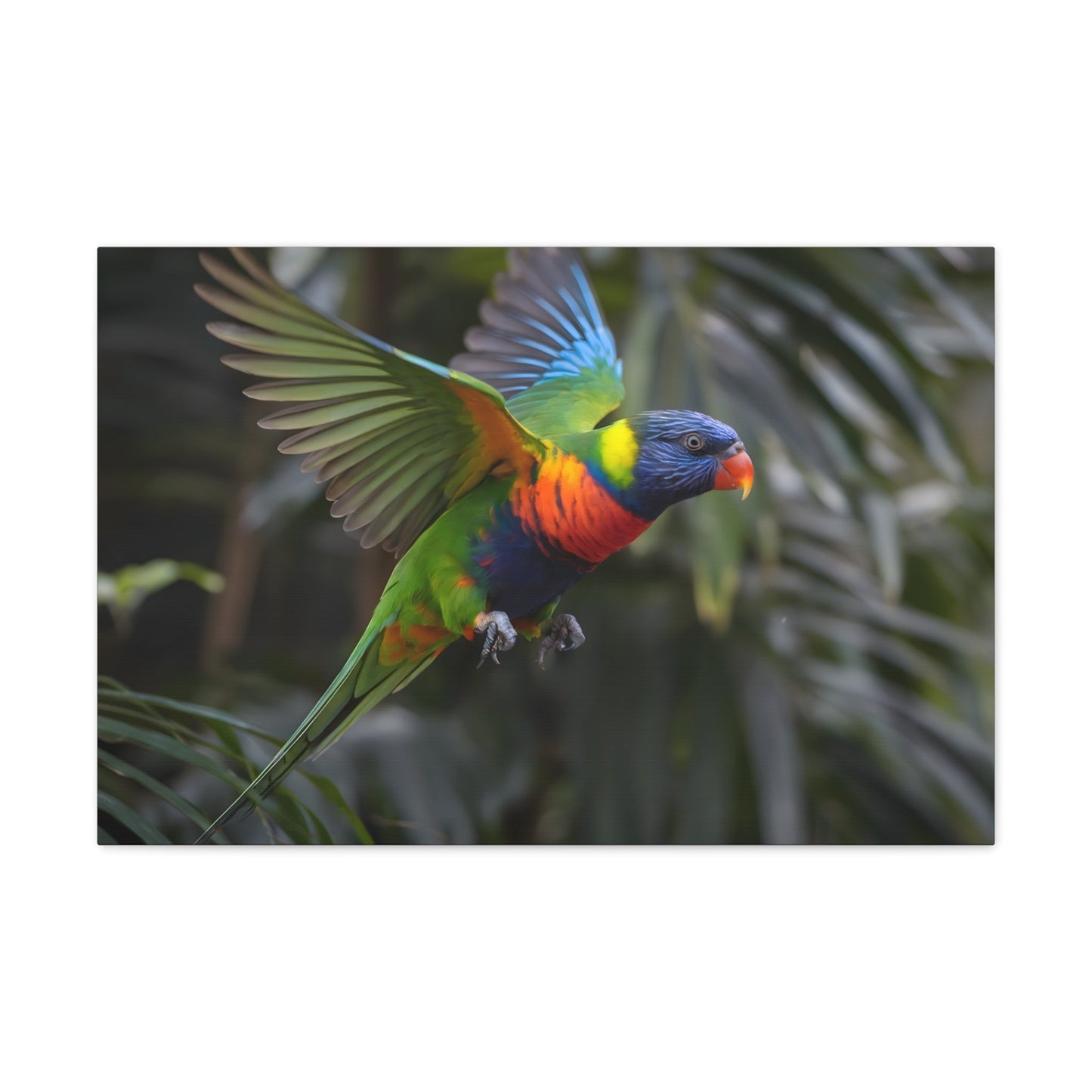 Vibrant Bird ArtRainbow Lorikeet in Flight | Cinematic Wildlife Photography | Vibrant CanvasRainbow Lorikeet in Flight – Cinematic Wildlife Photography
A breathtaking medium shot of a vibrant rainbow lorikeet in mid-flight, showcasing its dazzling plumage o