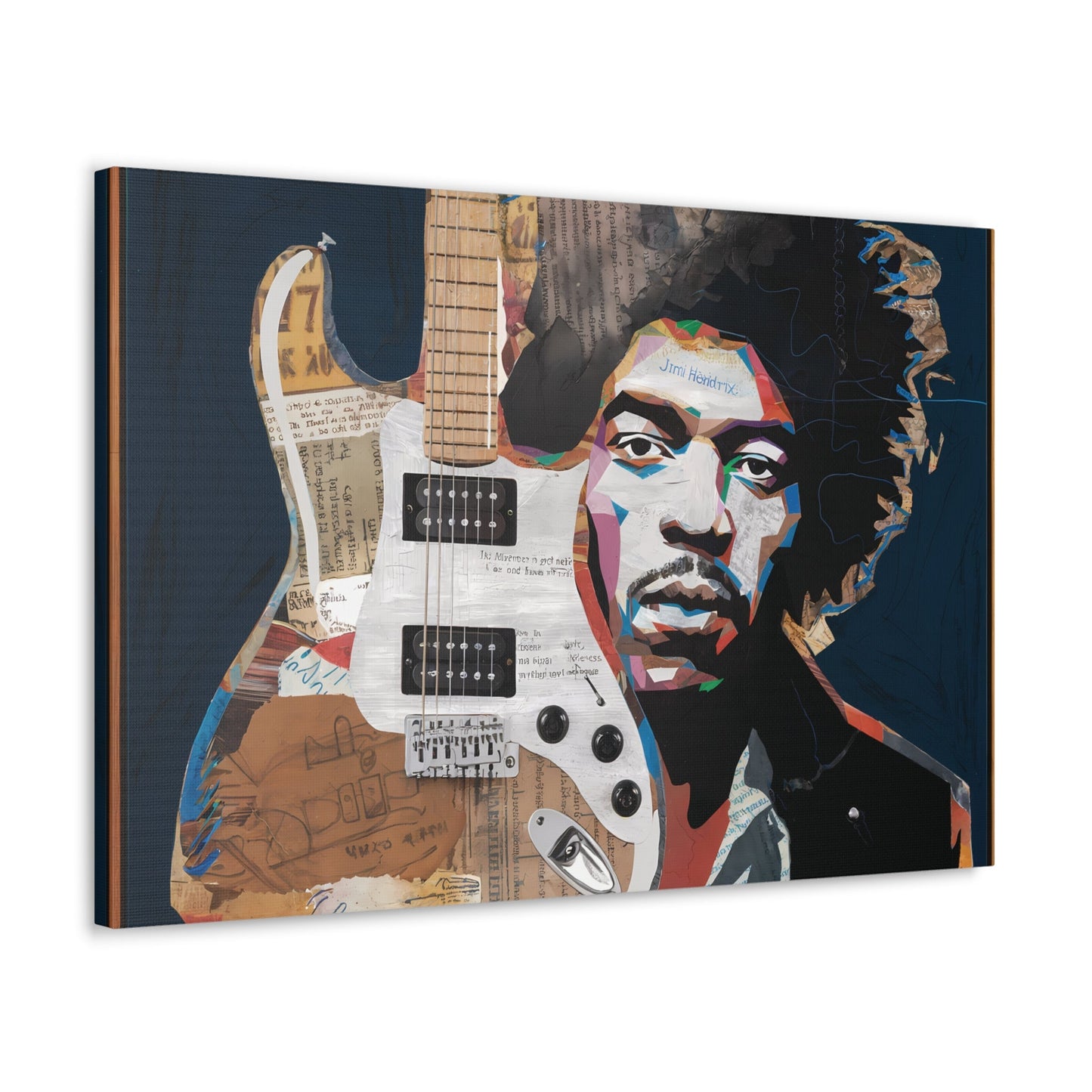 Sonic LegacySonic Legacy: Jimi Hendrix Guitar Collage Art Print | Iconic Rock MemoCanvasJimi Hendrix Abstract Guitar Collage - Unique Rock Art Print
Experience the soul of rock with this abstract Jimi Hendrix guitar collage art print. Bring the spirit o