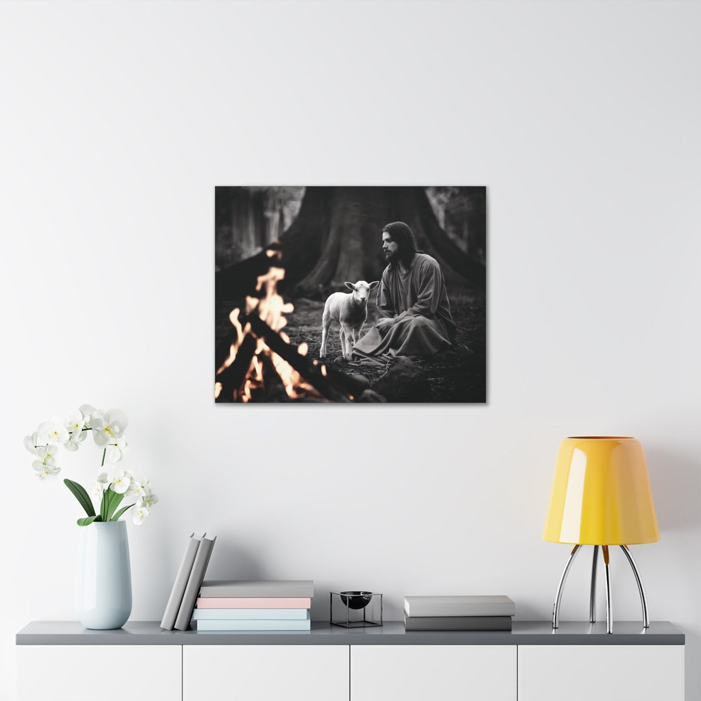 Divine Refuge IIDivine Refuge II: Jesus Christ and the Lamb - Illuminating Faith in DaCanvasDivine Refuge II: Jesus Christ and the Lamb - Illuminating Faith in Darkness | Limited Edition Christian Wall Art |  Modern Wall Art Decor
Description:
Experience th