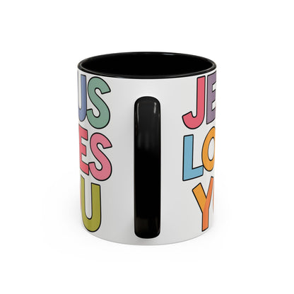 Jesus Loves YouJesus Loves You" Inspirational Christian Coffee Mug - Accent Coffee MuMugJesus Loves You" Inspirational Christian Coffee Mug - Accent Coffee Mug (11, 15oz) 
Celebrate your faith with our vibrant and uplifting "Jesus Loves You" accent coff