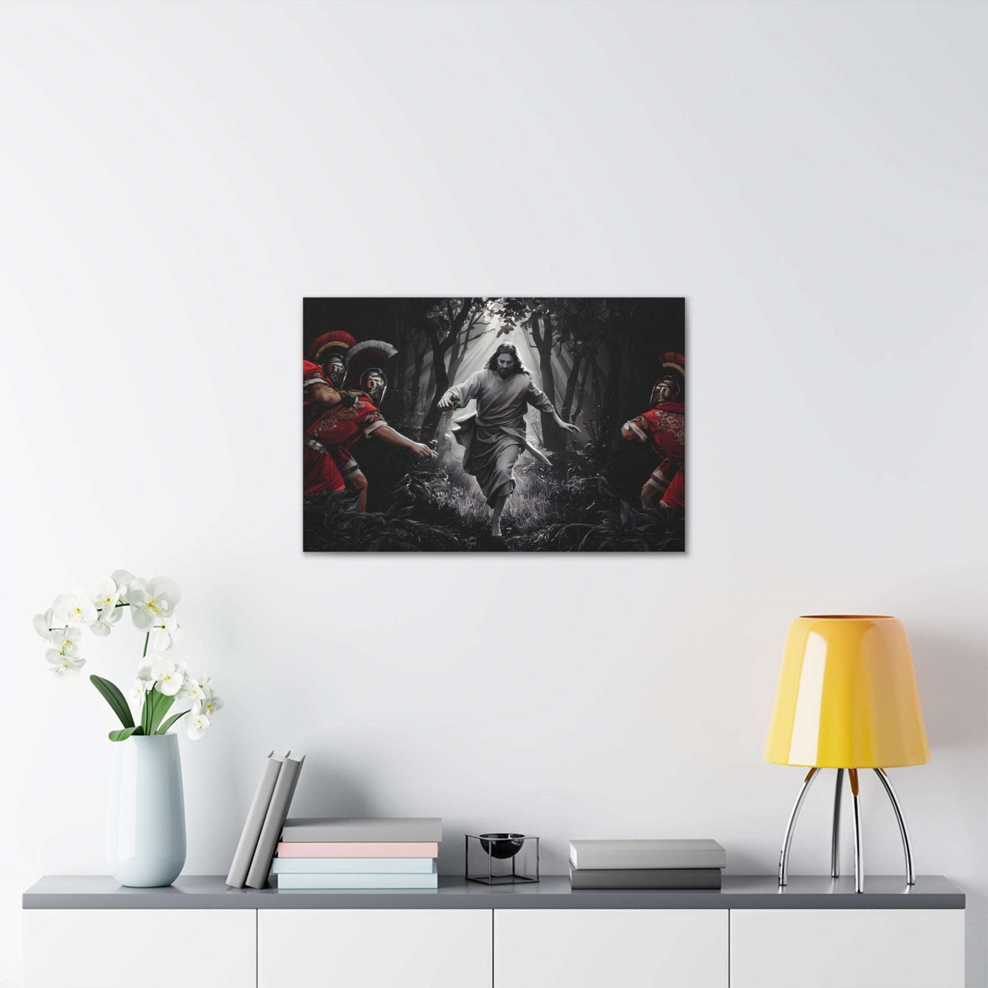 Divine Escape IIDivine Escape II: Jesus Christ's Cinematic Flight from Roman PersecutiCanvasDivine Escape II: Jesus Christ's Cinematic Flight from Roman Persecution - Limited Edition Christian Art Print |  Wall Art Decor
Description:
Experience the raw powe