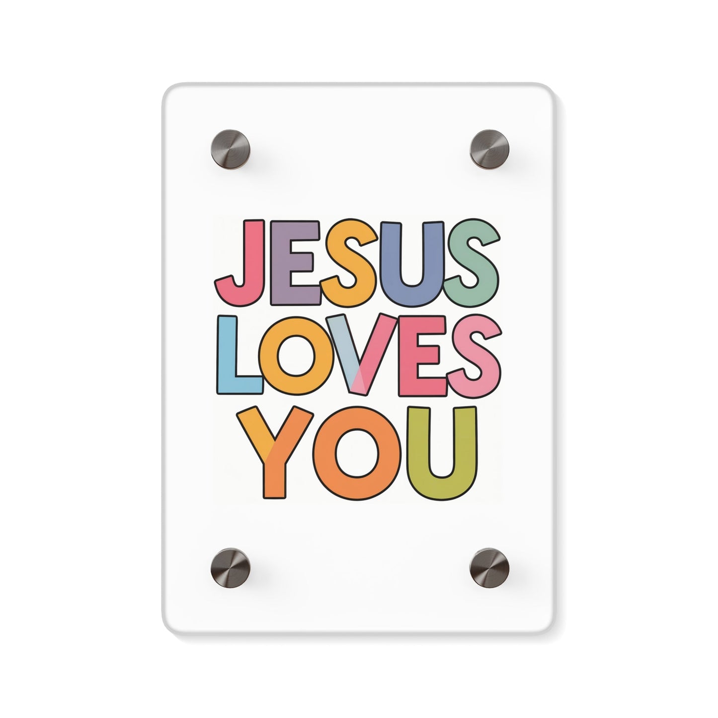 "JESUS LOVES YOU""JESUS LOVES YOU" Inspirational Christian Acrylic Wall Art Panel - WalHome DecorElevate your space with our stunning "JESUS LOVES YOU" acrylic wall art panel. This modern, high-quality piece combines faith and contemporary design to create a pow