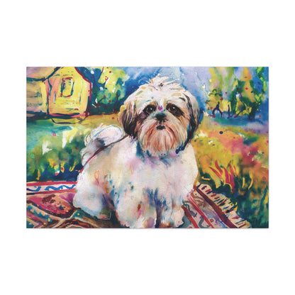 Shih Tzu Watercolor Art | Dreamy Canvas Gallery Wraps - Cute Dog Art