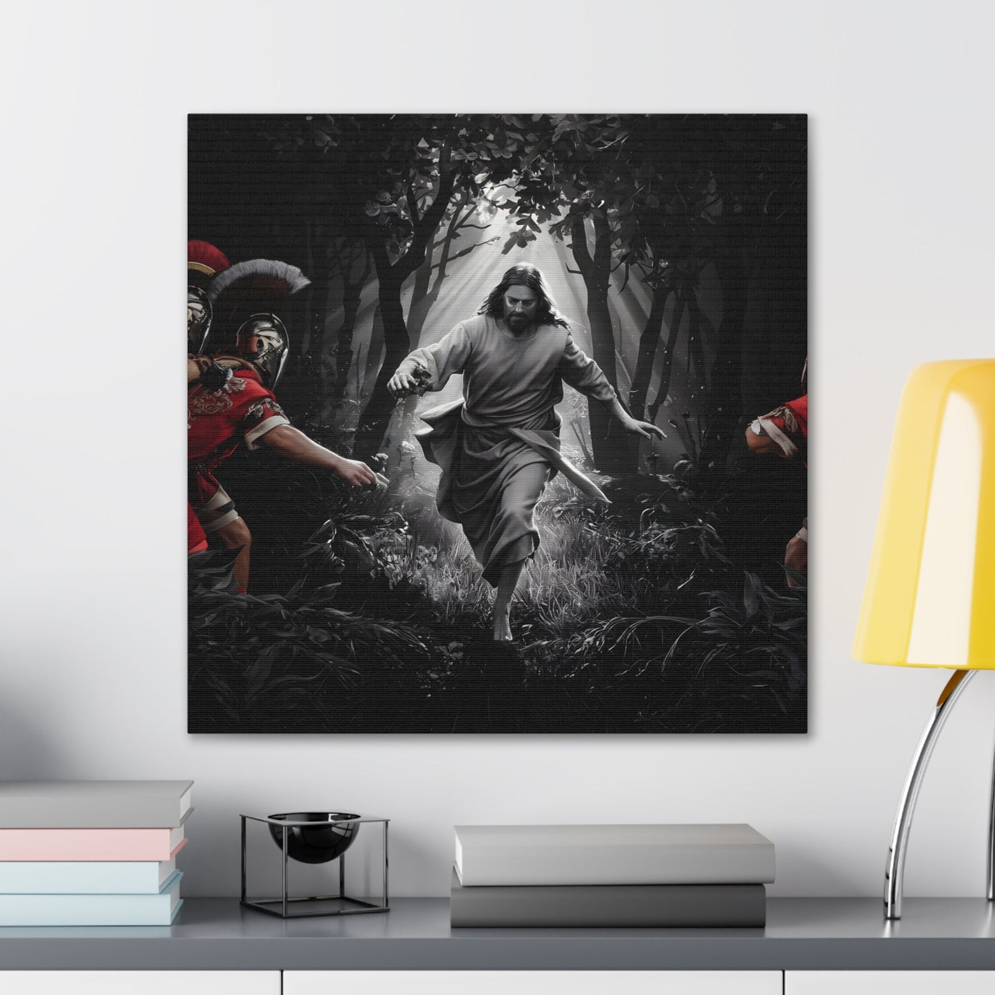 Divine Escape IIDivine Escape II: Jesus Christ's Cinematic Flight from Roman PersecutiCanvasDivine Escape II: Jesus Christ's Cinematic Flight from Roman Persecution - Limited Edition Christian Art Print |  Wall Art Decor
Description:
Experience the raw powe