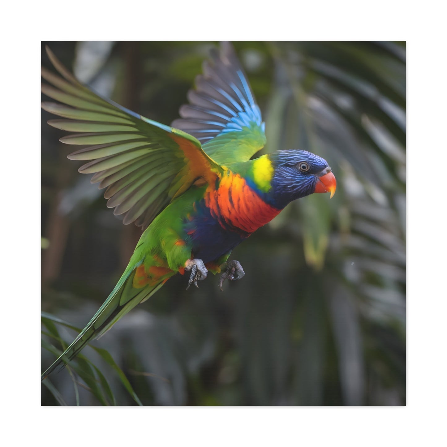 Vibrant Bird ArtRainbow Lorikeet in Flight | Cinematic Wildlife Photography | Vibrant CanvasRainbow Lorikeet in Flight – Cinematic Wildlife Photography
A breathtaking medium shot of a vibrant rainbow lorikeet in mid-flight, showcasing its dazzling plumage o