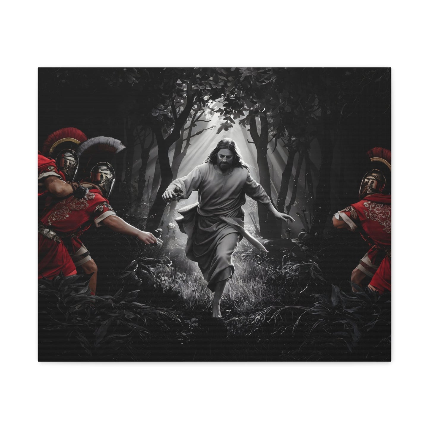 Divine Escape IIDivine Escape II: Jesus Christ's Cinematic Flight from Roman PersecutiCanvasDivine Escape II: Jesus Christ's Cinematic Flight from Roman Persecution - Limited Edition Christian Art Print |  Wall Art Decor
Description:
Experience the raw powe