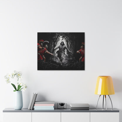 Divine Escape IIDivine Escape II: Jesus Christ's Cinematic Flight from Roman PersecutiCanvasDivine Escape II: Jesus Christ's Cinematic Flight from Roman Persecution - Limited Edition Christian Art Print |  Wall Art Decor
Description:
Experience the raw powe