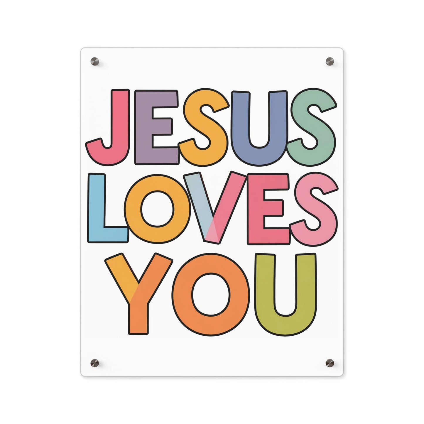 "JESUS LOVES YOU""JESUS LOVES YOU" Inspirational Christian Acrylic Wall Art Panel - WalHome DecorElevate your space with our stunning "JESUS LOVES YOU" acrylic wall art panel. This modern, high-quality piece combines faith and contemporary design to create a pow