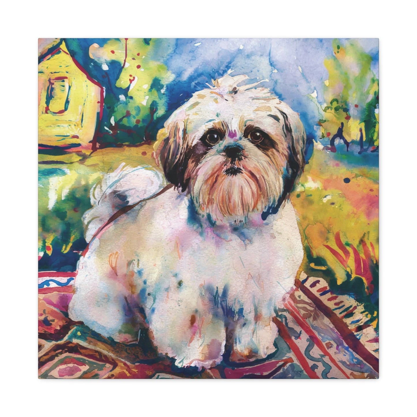 Shih Tzu Watercolor Art | Dreamy Canvas Gallery Wraps - Cute Dog Art