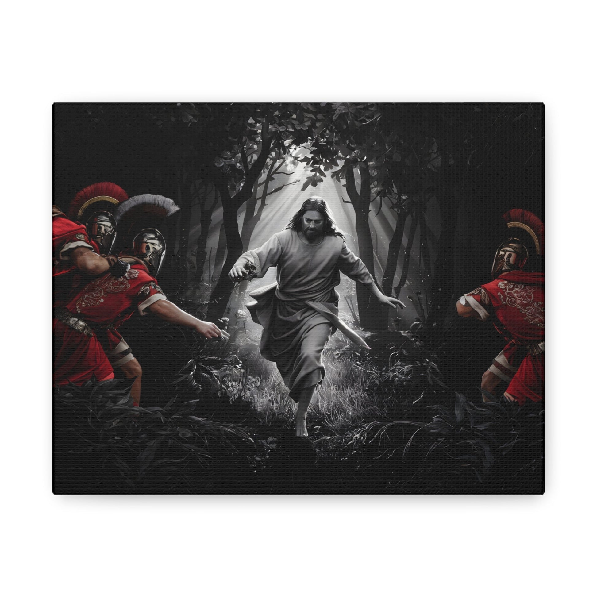 Divine Escape IIDivine Escape II: Jesus Christ's Cinematic Flight from Roman PersecutiCanvasDivine Escape II: Jesus Christ's Cinematic Flight from Roman Persecution - Limited Edition Christian Art Print |  Wall Art Decor
Description:
Experience the raw powe