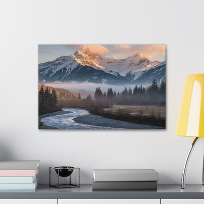 Mountain Photography : Swiss Alps Sunrise Wall Art Decor - Landscape Alpine Wall Art Decor