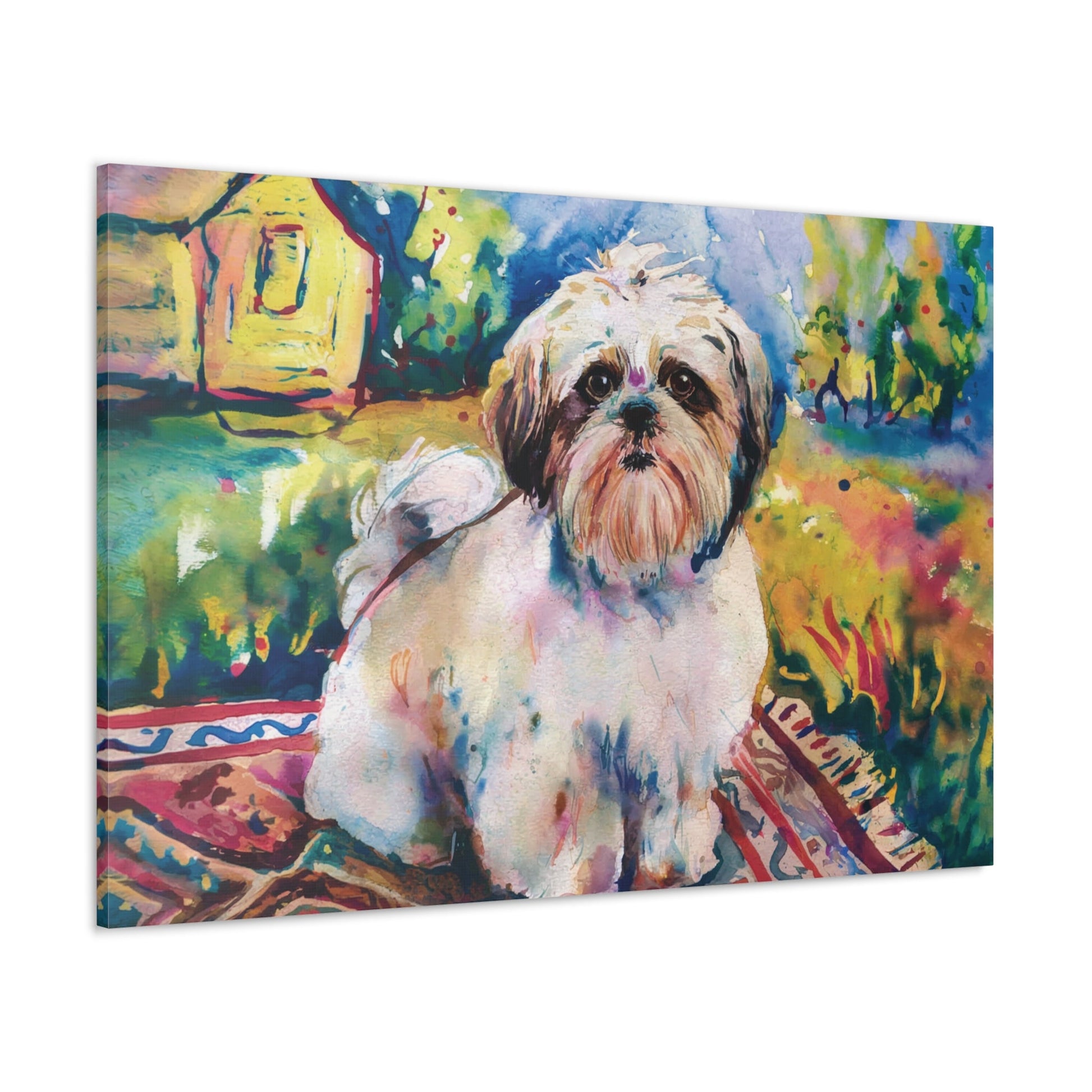 Shih Tzu Watercolor Art | Dreamy Canvas Gallery Wraps - Cute Dog Art