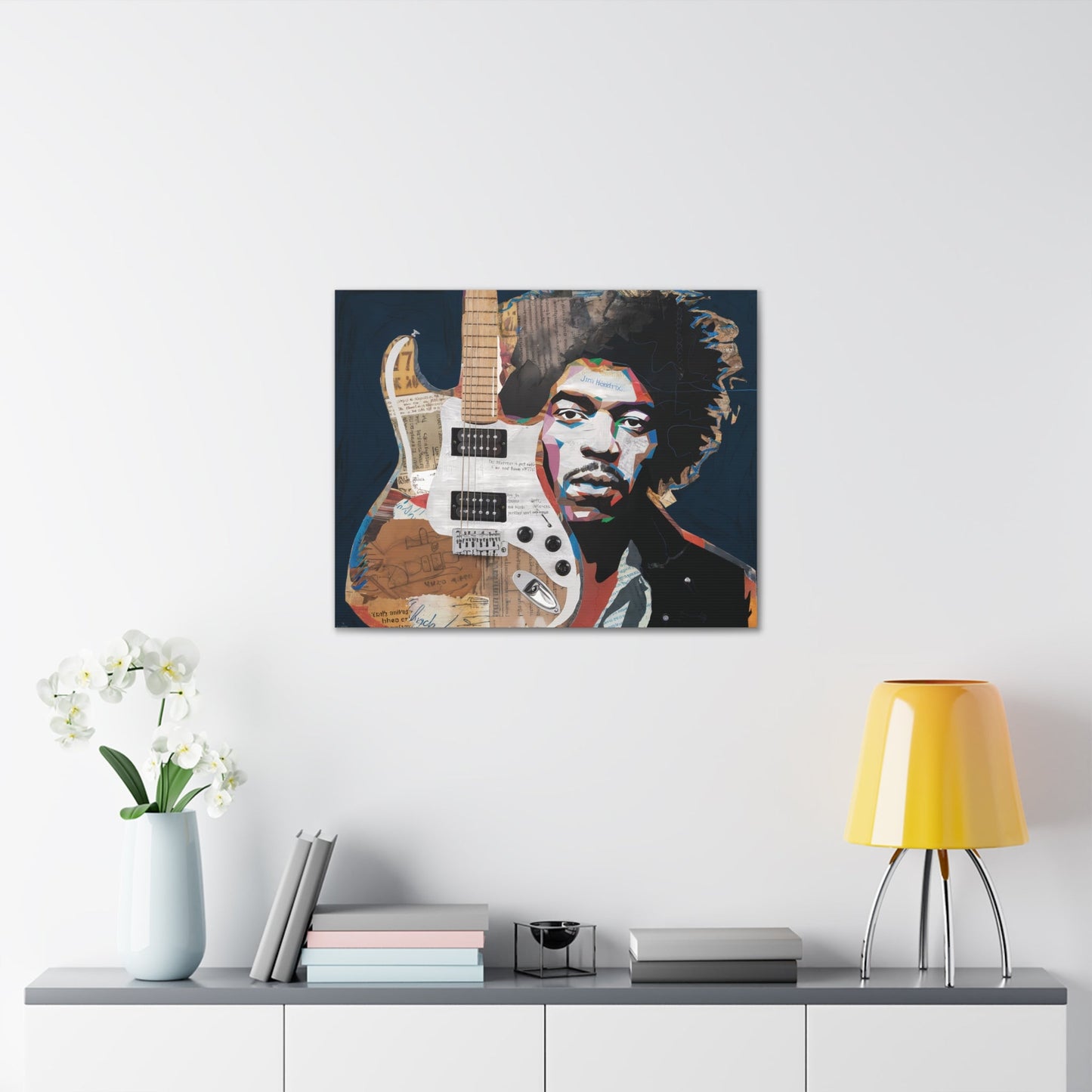 Sonic LegacySonic Legacy: Jimi Hendrix Guitar Collage Art Print | Iconic Rock MemoCanvasJimi Hendrix Abstract Guitar Collage - Unique Rock Art Print
Experience the soul of rock with this abstract Jimi Hendrix guitar collage art print. Bring the spirit o