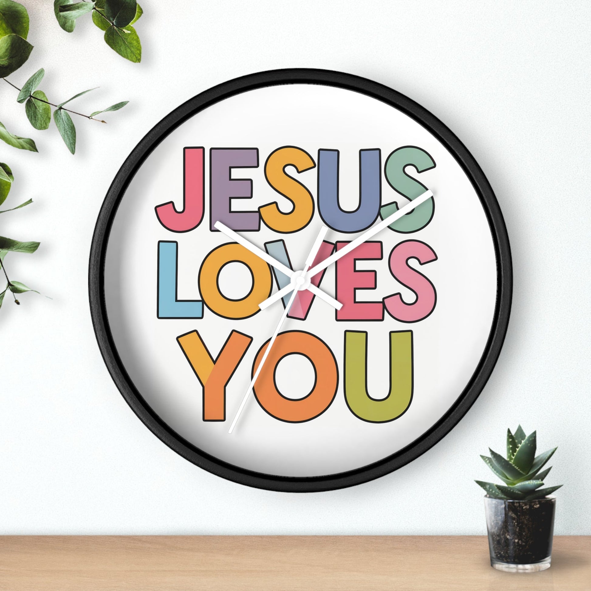 "JESUS LOVES YOU""JESUS LOVES YOU" Inspirational Christian Wall Clock- Christian InspirHome DecorJESUS LOVES YOU" Inspirational Christian Wall Clock
Product Description:Embrace the message of God's love with every tick of our stunning "JESUS LOVES YOU" wall cloc