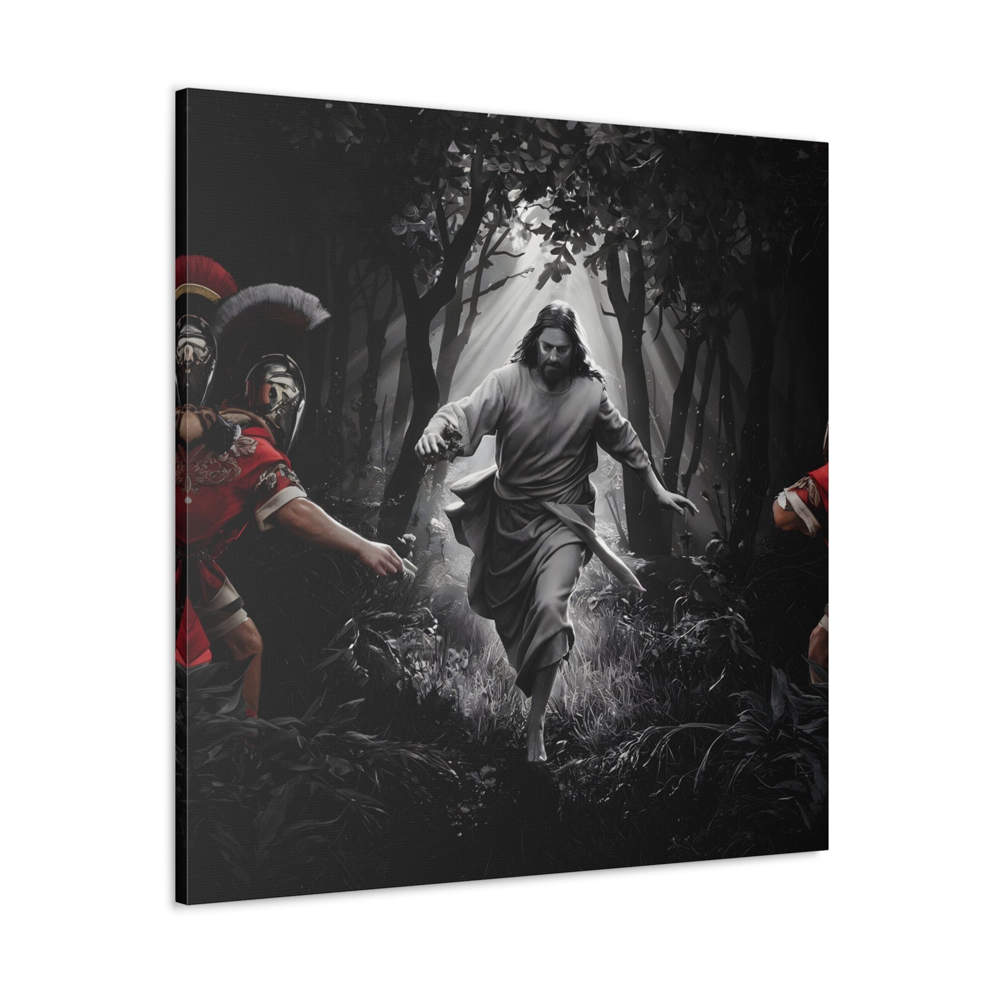 Divine Escape IIDivine Escape II: Jesus Christ's Cinematic Flight from Roman PersecutiCanvasDivine Escape II: Jesus Christ's Cinematic Flight from Roman Persecution - Limited Edition Christian Art Print |  Wall Art Decor
Description:
Experience the raw powe