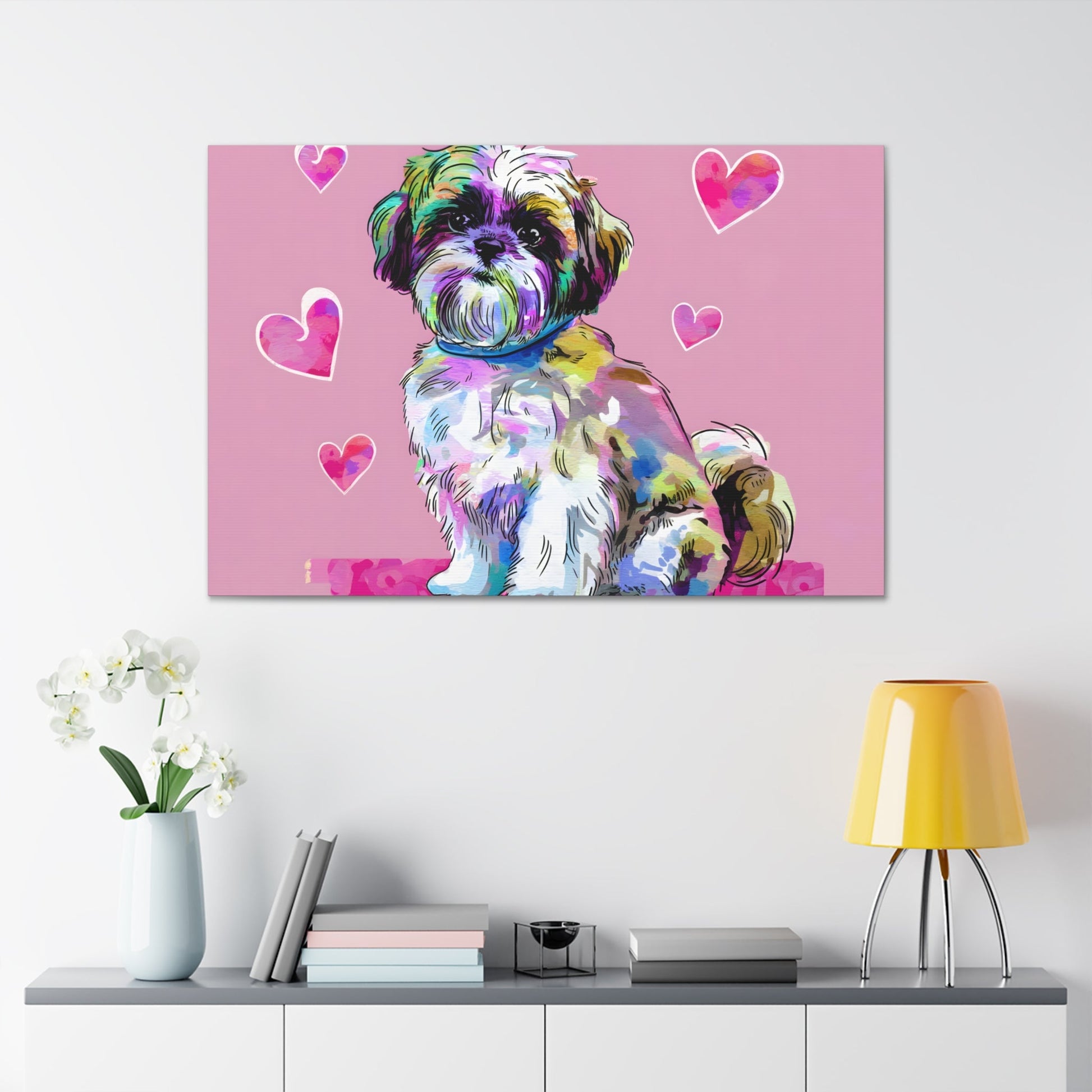 Shih Tzu Pop Art Canvas | Vibrant Dog Art | Curly-Sue Wall Decor - Shih Tzu Dog