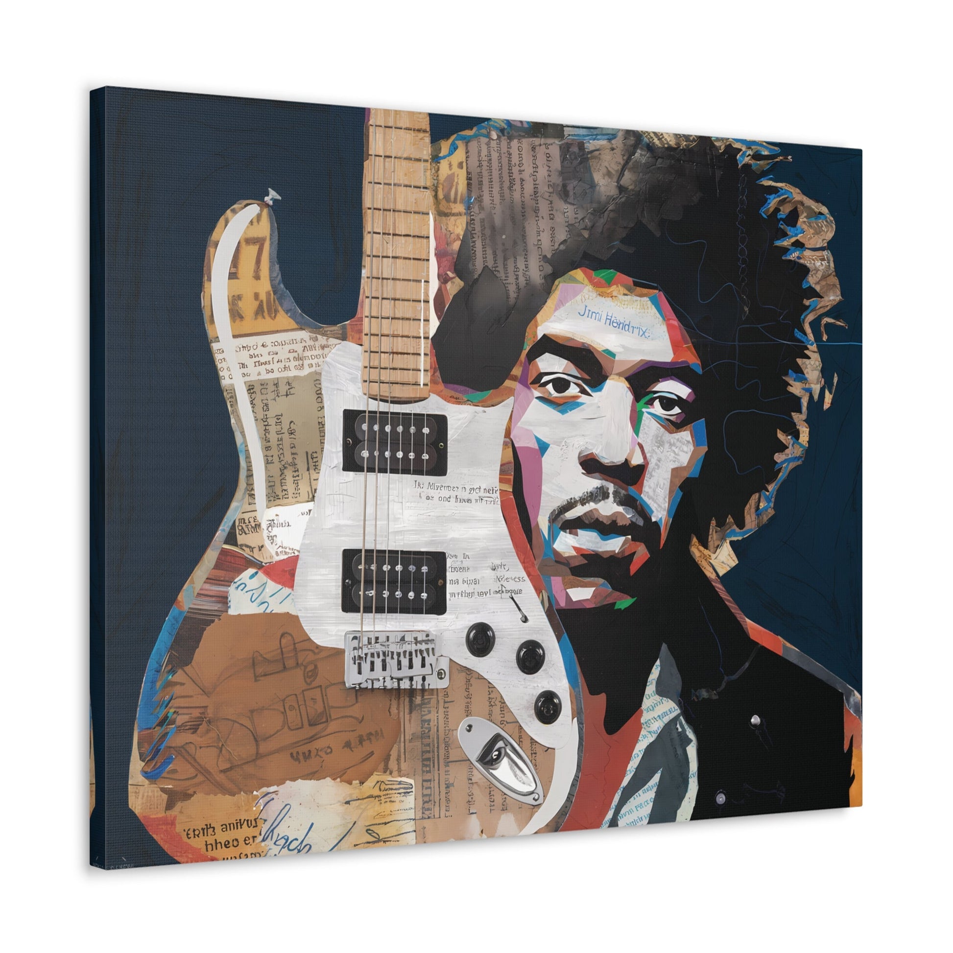 Sonic LegacySonic Legacy: Jimi Hendrix Guitar Collage Art Print | Iconic Rock MemoCanvasJimi Hendrix Abstract Guitar Collage - Unique Rock Art Print
Experience the soul of rock with this abstract Jimi Hendrix guitar collage art print. Bring the spirit o