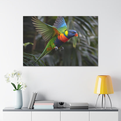 Vibrant Bird ArtRainbow Lorikeet in Flight | Cinematic Wildlife Photography | Vibrant CanvasRainbow Lorikeet in Flight – Cinematic Wildlife Photography
A breathtaking medium shot of a vibrant rainbow lorikeet in mid-flight, showcasing its dazzling plumage o