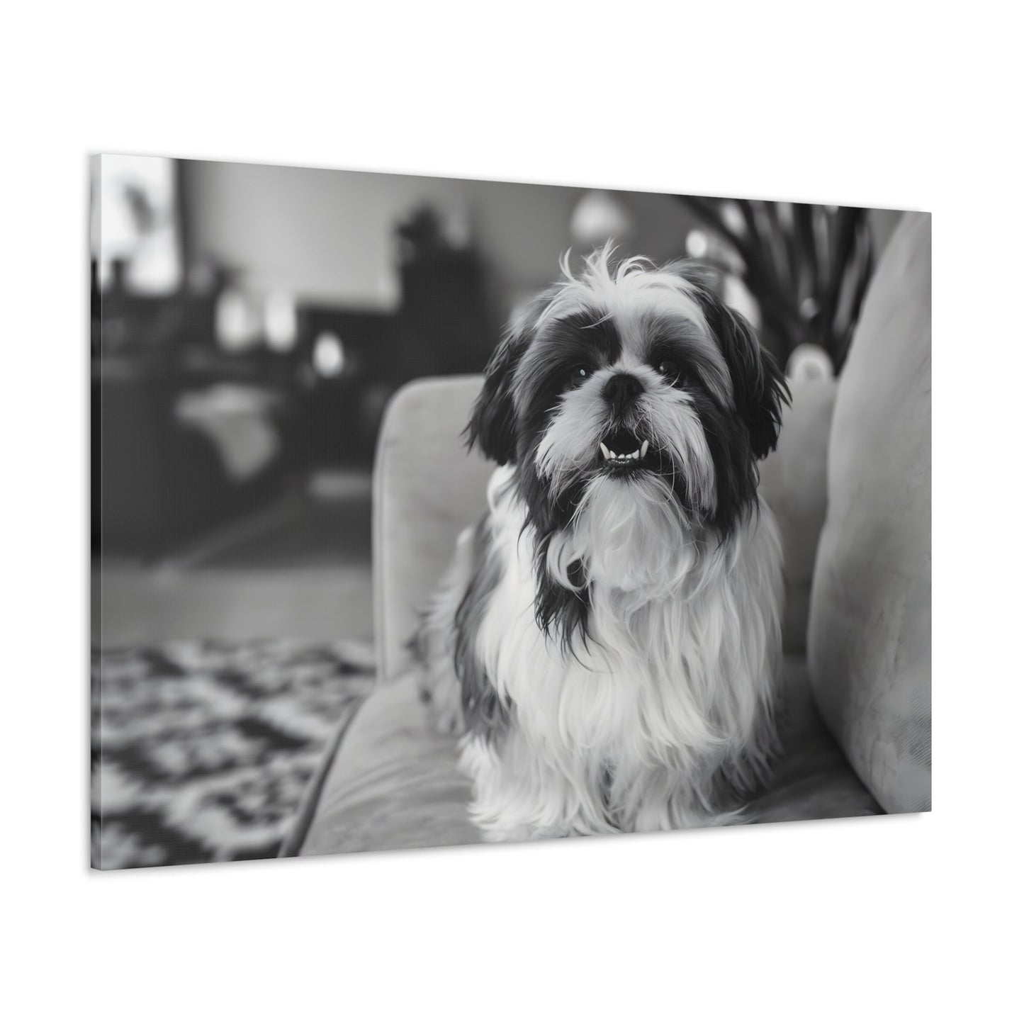 "Curly-Sue" The Shih Tzu"Curly-Sue" The Shih Tzu Art Print | Black & White Color Splash | MonoCanvas"Curly-Sue Shih Tzu Art Print | Black &amp; White Color Splash | Monochromatic Living Room Decor 
Discover a striking black-and-white art print of Curly-Sue, a Shih 