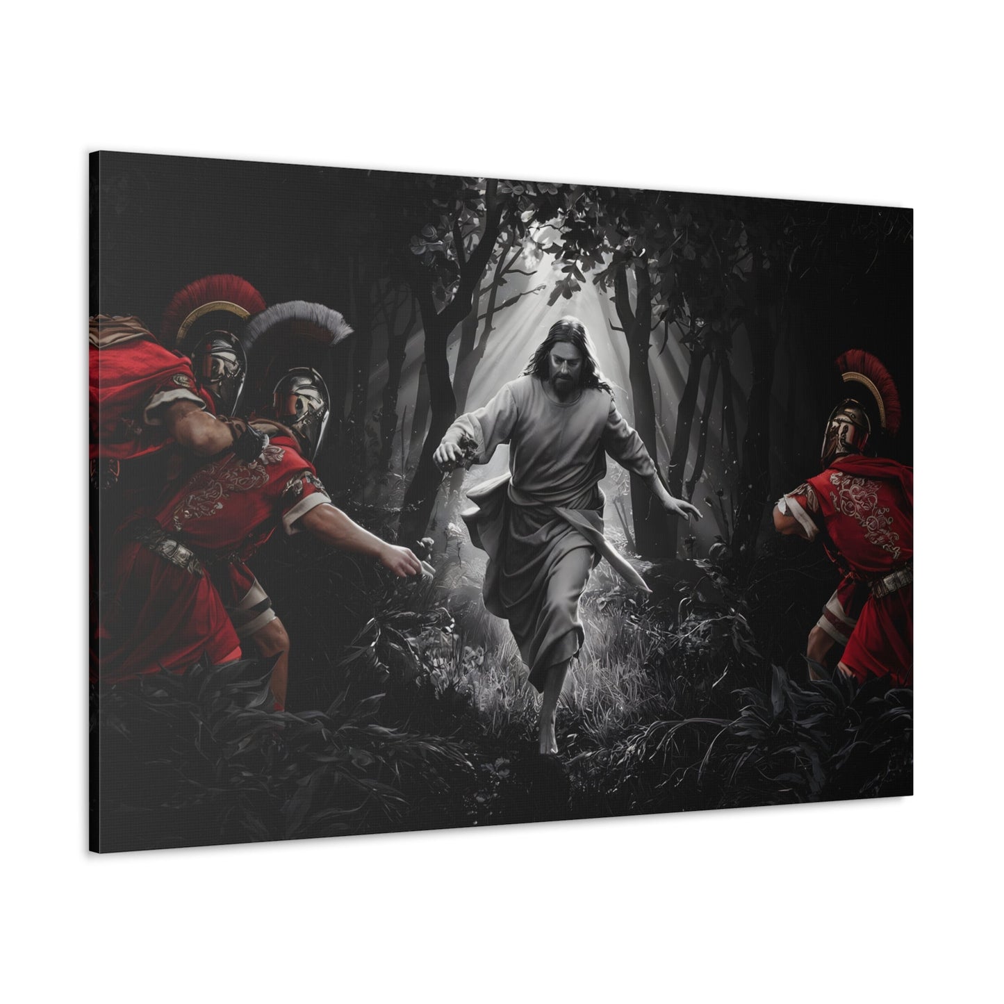 Divine Escape IIDivine Escape II: Jesus Christ's Cinematic Flight from Roman PersecutiCanvasDivine Escape II: Jesus Christ's Cinematic Flight from Roman Persecution - Limited Edition Christian Art Print |  Wall Art Decor
Description:
Experience the raw powe