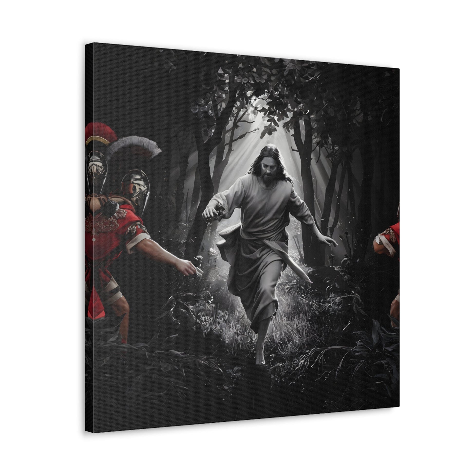 Divine Escape IIDivine Escape II: Jesus Christ's Cinematic Flight from Roman PersecutiCanvasDivine Escape II: Jesus Christ's Cinematic Flight from Roman Persecution - Limited Edition Christian Art Print |  Wall Art Decor
Description:
Experience the raw powe