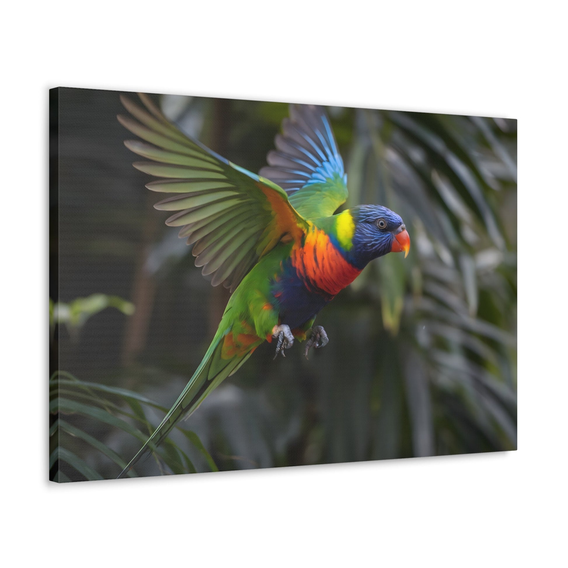 Vibrant Bird ArtRainbow Lorikeet in Flight | Cinematic Wildlife Photography | Vibrant CanvasRainbow Lorikeet in Flight – Cinematic Wildlife Photography
A breathtaking medium shot of a vibrant rainbow lorikeet in mid-flight, showcasing its dazzling plumage o