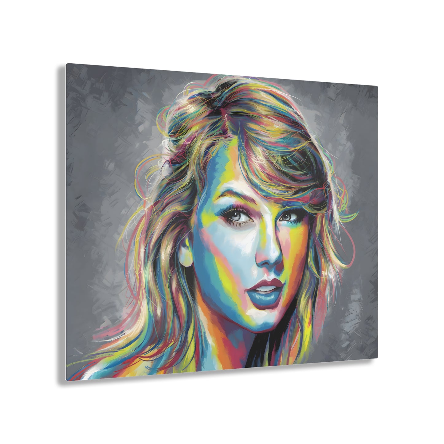 Taylor Swift Acrylic Print | Vibrant Rainbow Glow | Modern Pop Art Decor | Taylor Swift Memorabilia