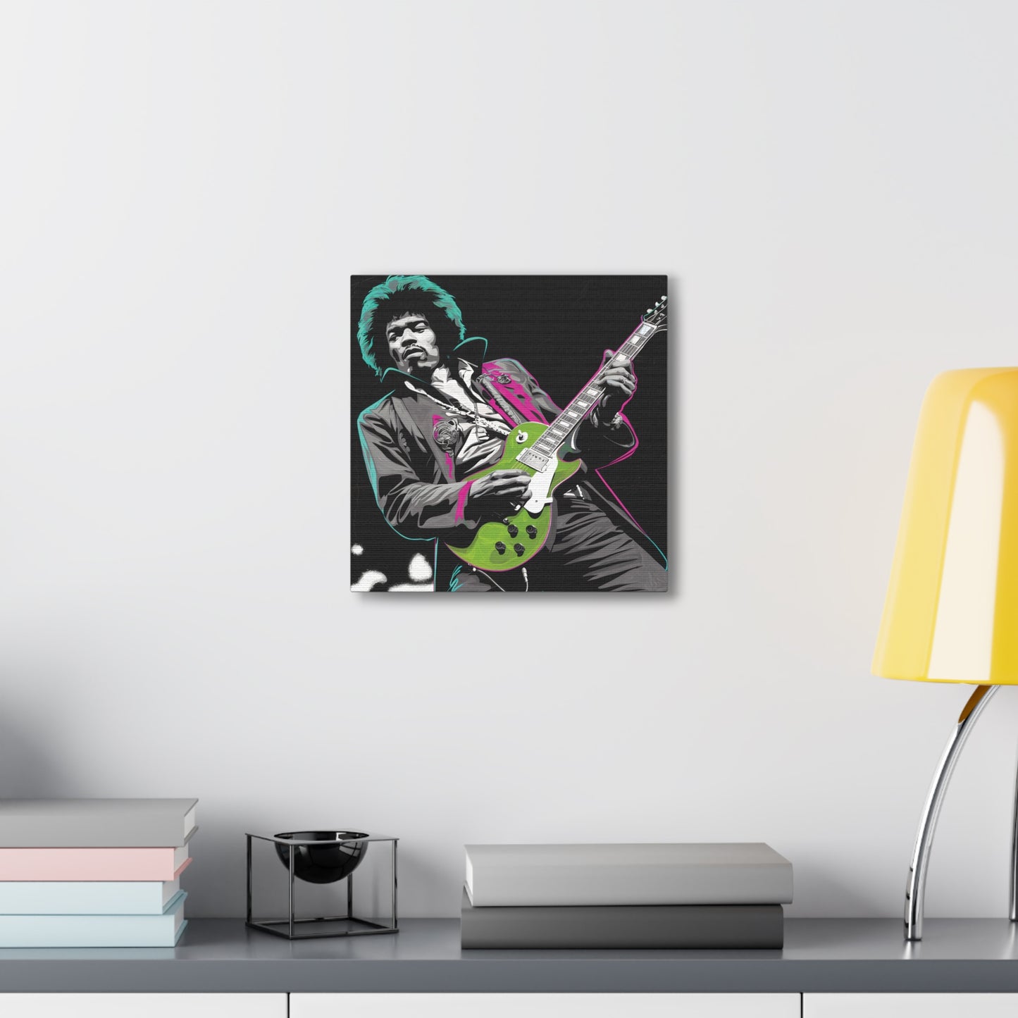 Jimi Hendrix Pop ArtElectric Icon: Jimi Hendrix Pop Art Canvas | Vibrant Guitar Legend PorCanvasJimi Hendrix Pop Art Canvas - Neon Guitar Rock Legend Print
Electrify your space with this striking Jimi Hendrix pop art canvas. Monochrome portrait with vibrant neo