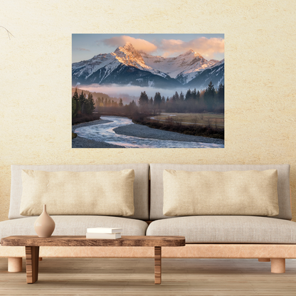 Mountain Photography : Swiss Alps Sunrise Wall Art Decor - Landscape Alpine Wall Art Decor