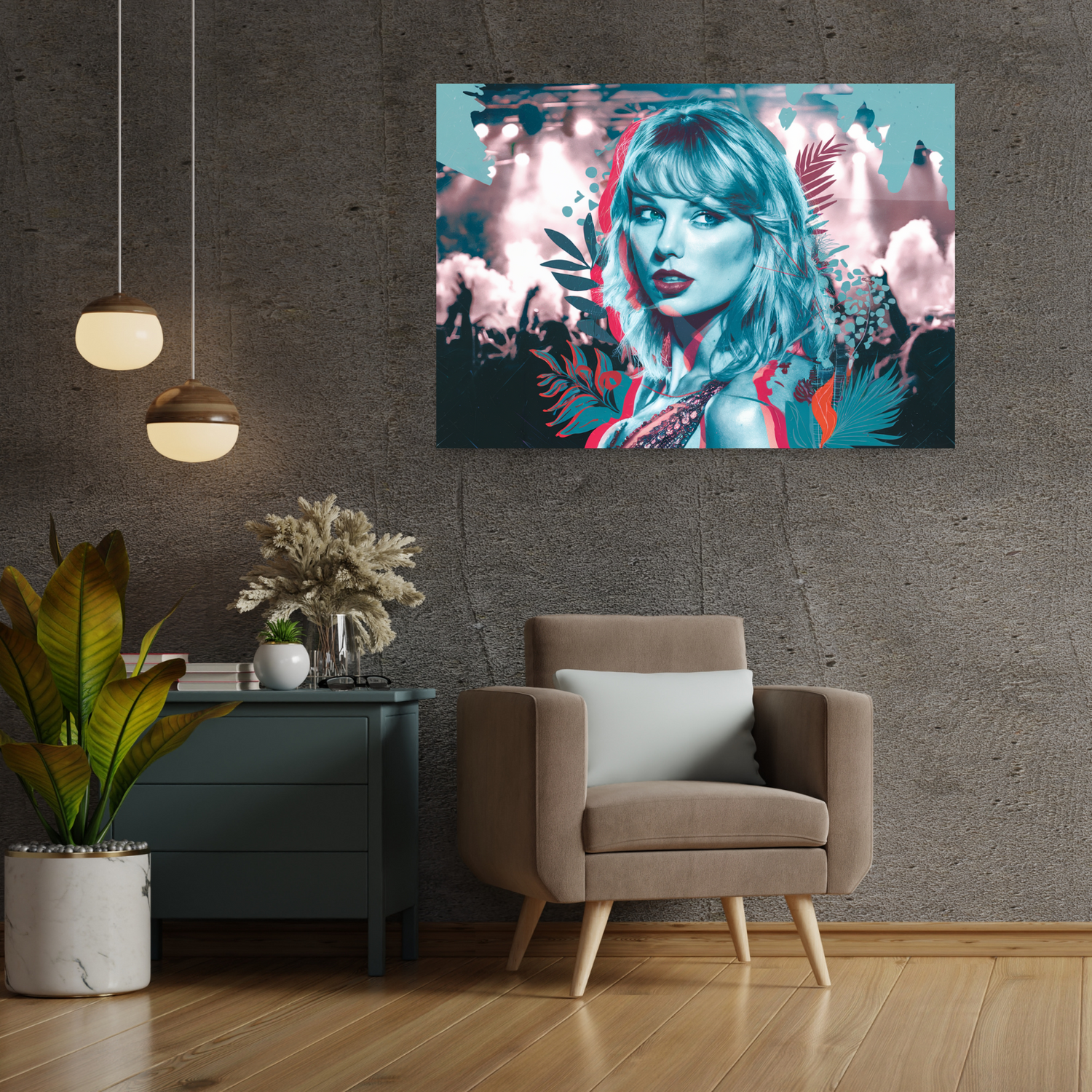 Taylor Swift Collage Art: Vibrant Surreal Concert Canvas - Taylor Swift Fan Poster Art