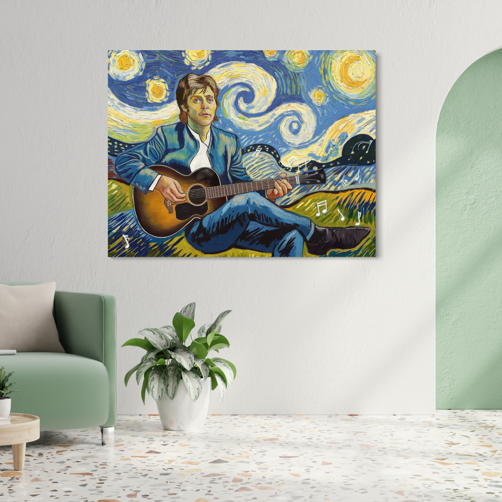 Paul McCartney Canvas McCartney "Starry Night" Inspired Wall Art Print - Paul McCartney tour 2025