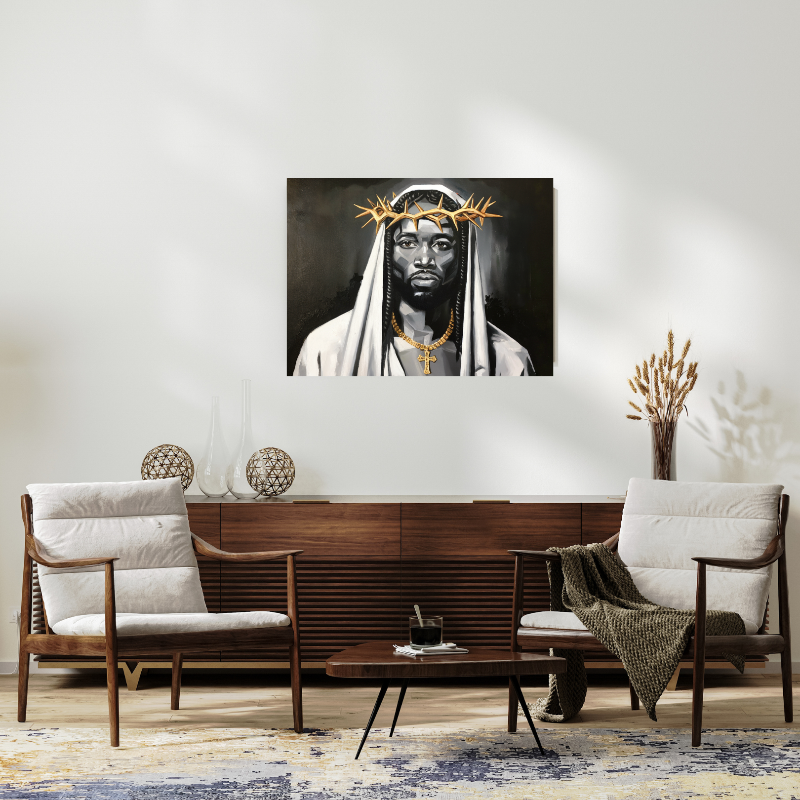 Ecce Homo Black Jesus Wall Art -  Bedroom Decor Wall Art