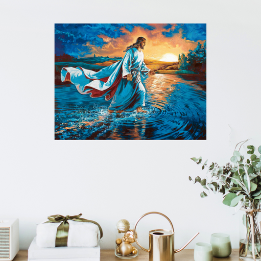 Jesus Christ Walking on Water - Jesus Christ Home Decor - Christ Wall Decor - Matte Canvas