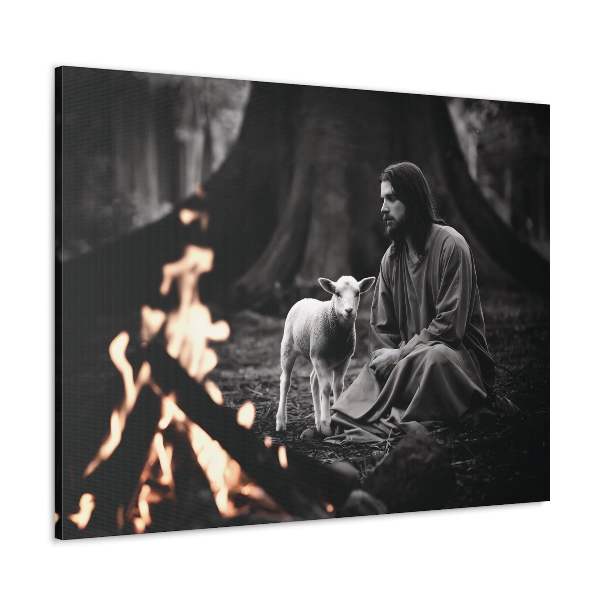 Divine Refuge IIDivine Refuge II: Jesus Christ and the Lamb - Illuminating Faith in DaCanvasDivine Refuge II: Jesus Christ and the Lamb - Illuminating Faith in Darkness | Limited Edition Christian Wall Art |  Modern Wall Art Decor
Description:
Experience th