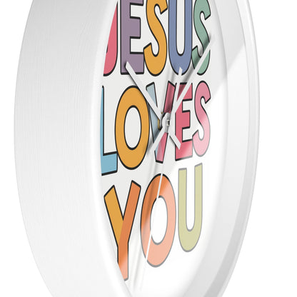 "JESUS LOVES YOU""JESUS LOVES YOU" Inspirational Christian Wall Clock- Christian InspirHome DecorJESUS LOVES YOU" Inspirational Christian Wall Clock
Product Description:Embrace the message of God's love with every tick of our stunning "JESUS LOVES YOU" wall cloc