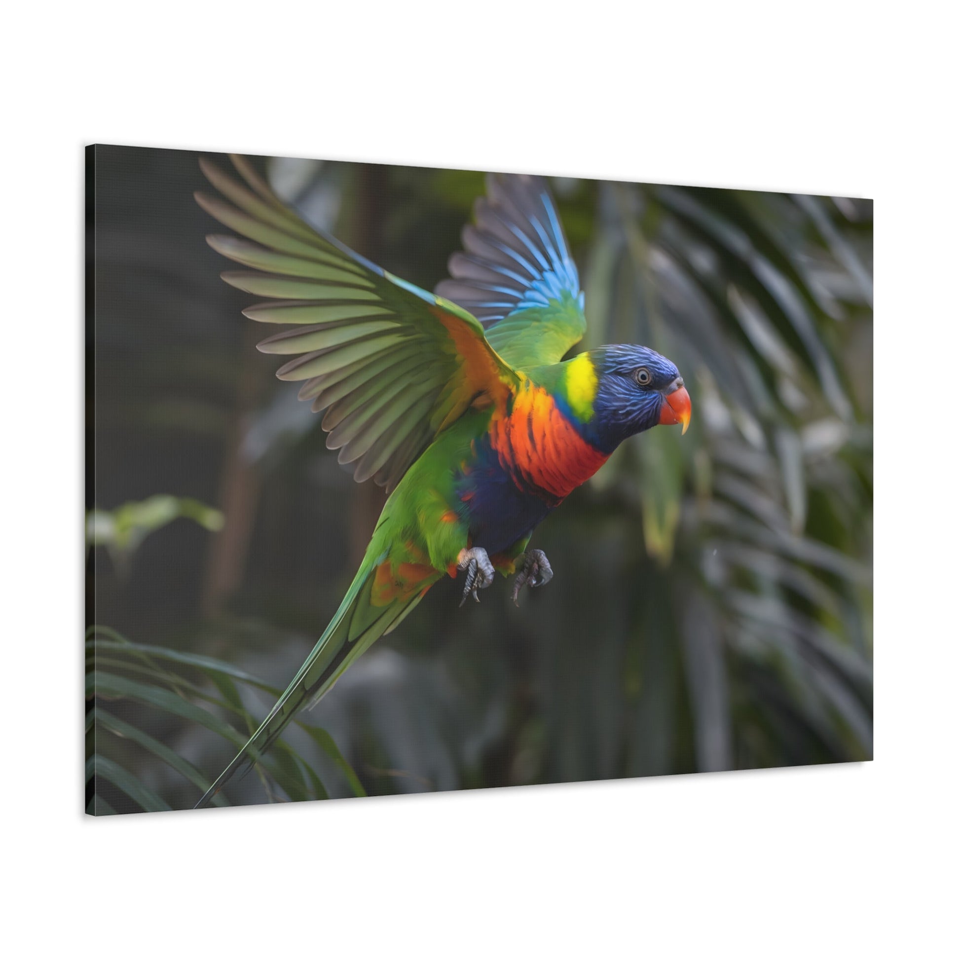 Vibrant Bird ArtRainbow Lorikeet in Flight | Cinematic Wildlife Photography | Vibrant CanvasRainbow Lorikeet in Flight – Cinematic Wildlife Photography
A breathtaking medium shot of a vibrant rainbow lorikeet in mid-flight, showcasing its dazzling plumage o