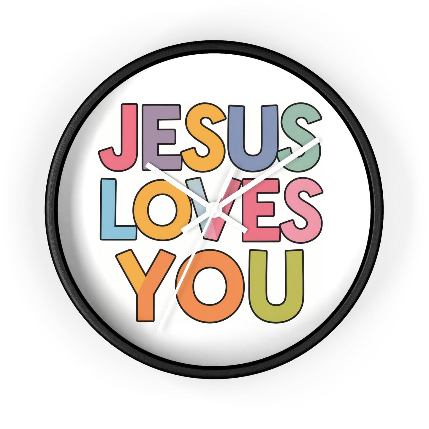 "JESUS LOVES YOU""JESUS LOVES YOU" Inspirational Christian Wall Clock- Christian InspirHome DecorJESUS LOVES YOU" Inspirational Christian Wall Clock
Product Description:Embrace the message of God's love with every tick of our stunning "JESUS LOVES YOU" wall cloc