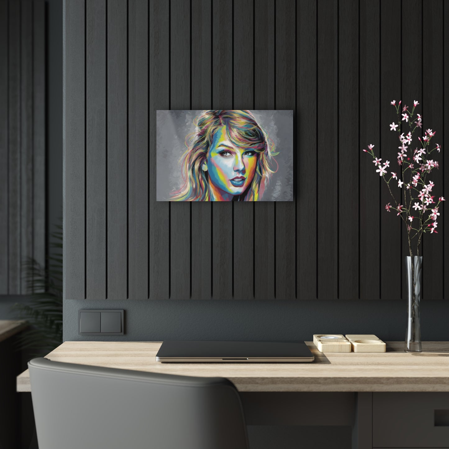 Taylor Swift Acrylic Print | Vibrant Rainbow Glow | Modern Pop Art Decor | Taylor Swift Memorabilia