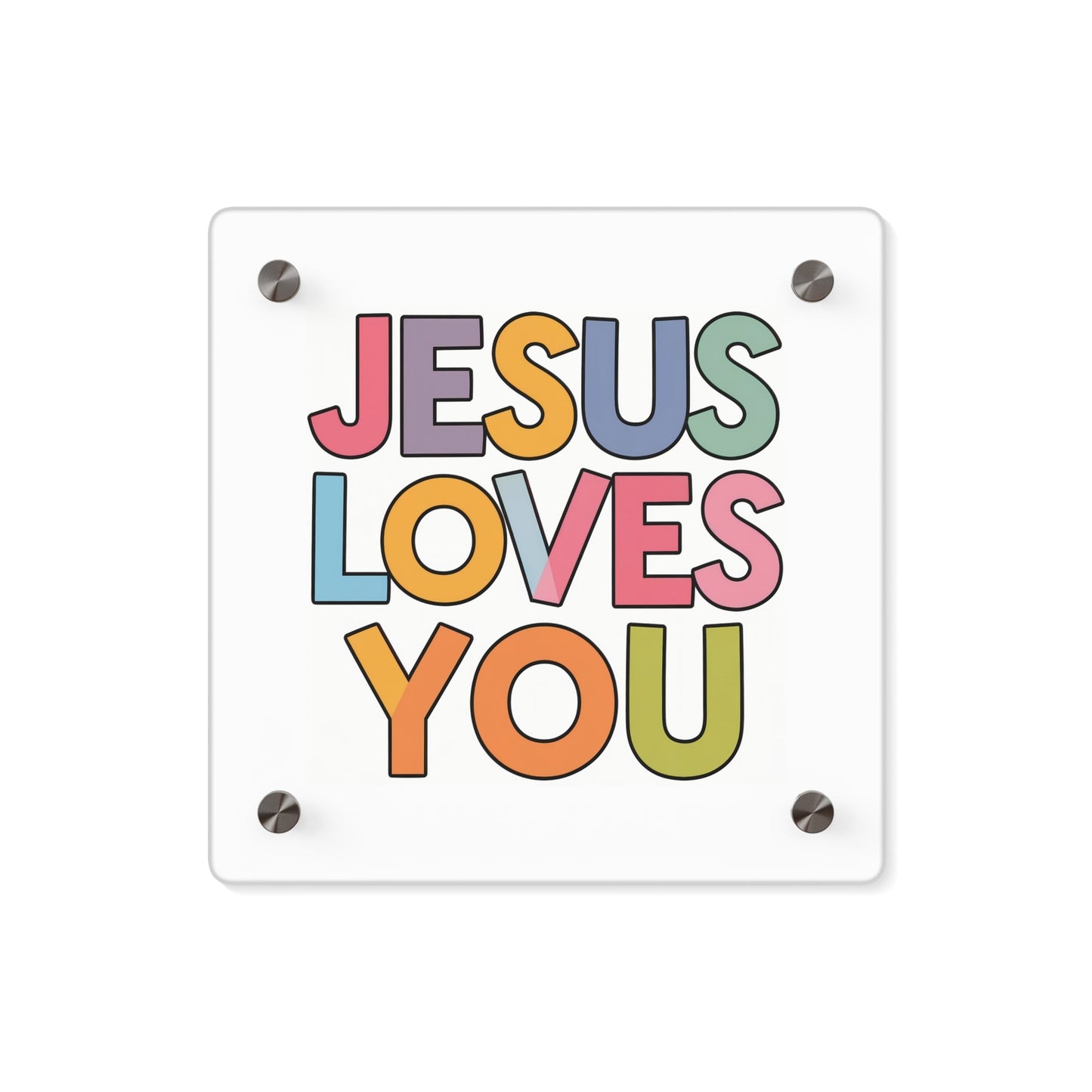 "JESUS LOVES YOU""JESUS LOVES YOU" Inspirational Christian Acrylic Wall Art Panel - WalHome DecorElevate your space with our stunning "JESUS LOVES YOU" acrylic wall art panel. This modern, high-quality piece combines faith and contemporary design to create a pow