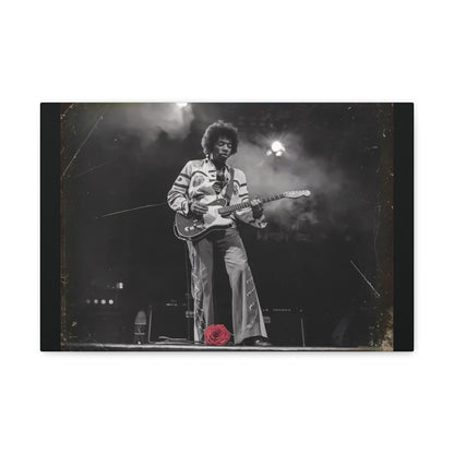 Jimi Hendrix Vintage PerformanceTimeless Passion: Jimi Hendrix Vintage Performance | Canvas Gallery WrCanvasJimi Hendrix Vintage Photo Art - Black and White with Red Rose Accent
Experience the raw energy of Jimi Hendrix through this unique vintage-style canvas. Bring the s